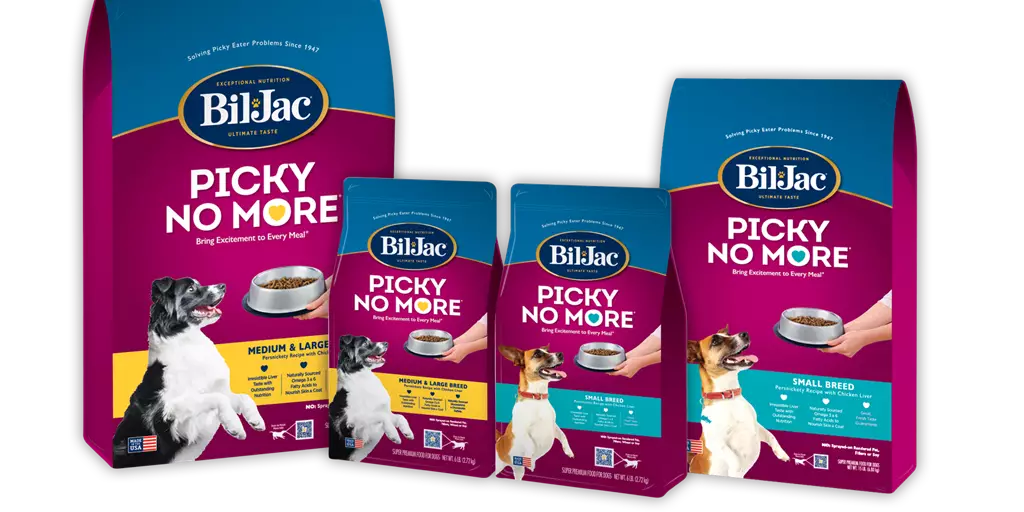 The Full Line of Bil-Jac Picky No More Dry Dog Food