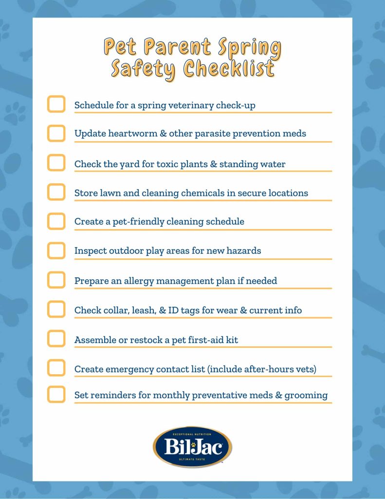 Bil-Jac's spring safety checklist for dogs.